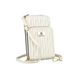 Geanta dama alba - mini handbag din piele ecologica - 2 compartimente - 6 sloturi pentru carduri imagine