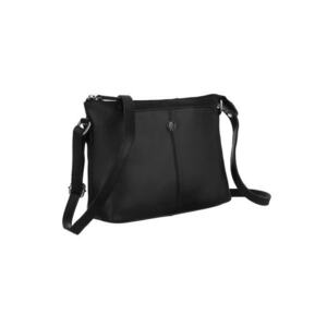 Geanta dama din piele - Crossbody model - neagra - 17.5x23x7cm imagine