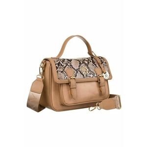 Geanta de dama model Tote - bej - cu detalii texturate si curea detasabila imagine