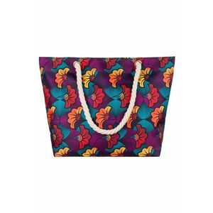 Geanta de umar dama - model Tote - multicolor - material floral - cu un compartiment mare. imagine