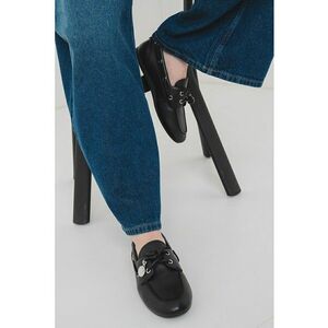 Mocasini din piele cu accesoriu metalic Marlee imagine