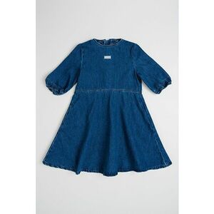 Rochie evazata de denim cu decolteu la baza gatului imagine