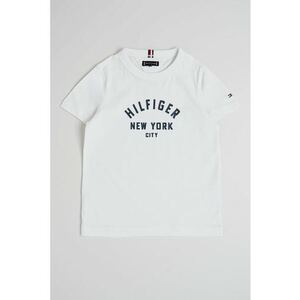 Tricou cu decolteu la baza gatului si imprimeu logo imagine