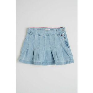 Fusta mini de denim cu pliuri imagine