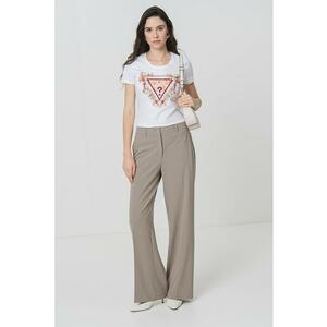 Tricou cu decolteu la baza gatului si imprimeu logo imagine