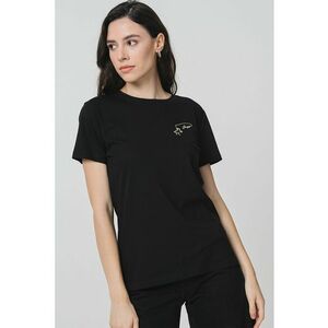 Tricou de bumbac cu decolteu la baza gatului imagine