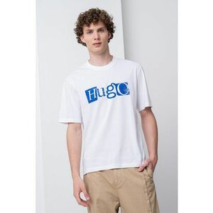 Tricou cu decolteu la baza gatului si imprimeu grafic imagine