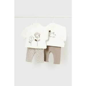 Set de bluza de bumbac cu imprimeu si pantaloni - 2 piese imagine