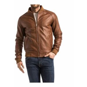 Jacheta din piele cu fermoar - imagine