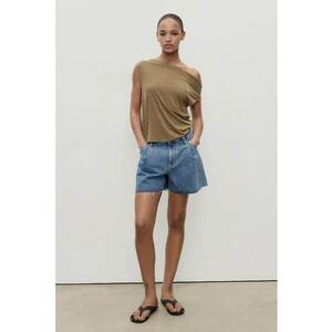 Pantaloni scurti de denim cu croiala ampla imagine