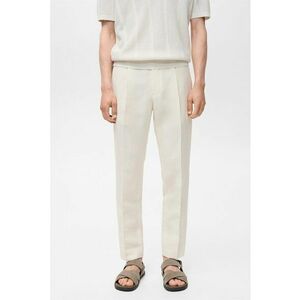 Pantaloni slim-fit din in si amestec de lyocell imagine