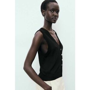 Cardigan crop cu decolteu in V imagine