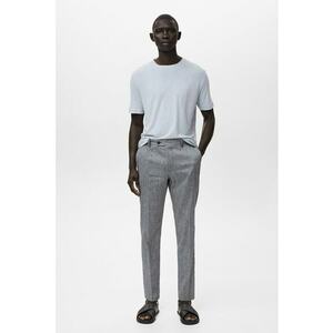 Pantaloni slim-fit din amestec de in imagine