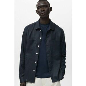 Camasa din in cu buzunar pe piept imagine