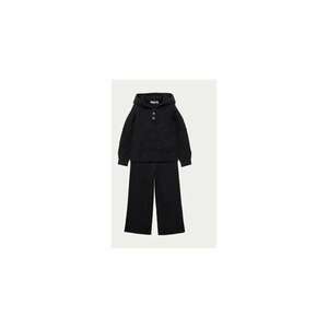 Set pulover si pantaloni din material textil 5725 Negru Regular Fit - Viscoza - 16 ani imagine