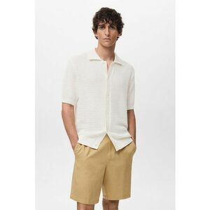 Camasa tricotata cu nasturi - Alb - imagine