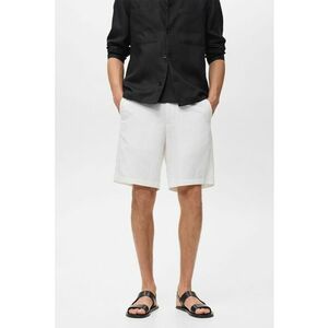 Pantaloni scurti din amestec de in cu talie medie imagine