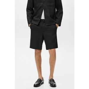 Pantaloni scurti din amestec de in cu talie medie imagine