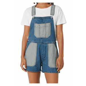 Salopeta scurta dama - Albastru - Bumbac - imagine