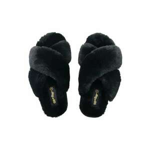 Papuci de casa imblaniti cu barete incrucisate - imagine