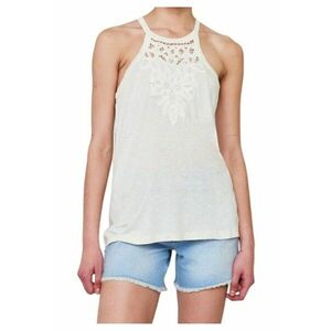 SuperDry - Bluză cu bretele și broderie decorativa in fata imagine