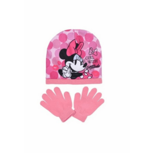Set de caciula tricotata subtire si manusi cu imprimeu logo imagine