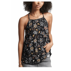 SuperDry - Bluza lejera cu bretele subtiri si model grafic imagine