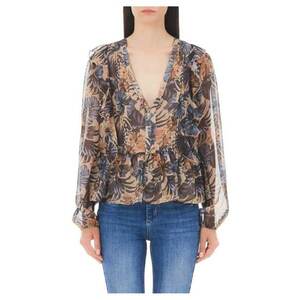 Bluza lejera cu imprimeu tropical - imagine