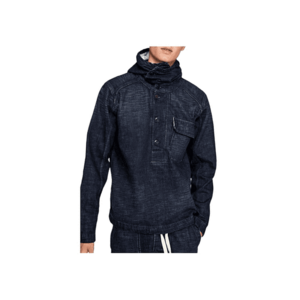 Jacheta din denim cu fenta cu nasturi Buck - imagine