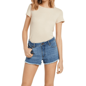 Pantaloni scurti din denim cu franjuri - imagine