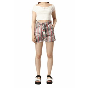 Pantaloni scurti cu imprimeu in dungi - imagine