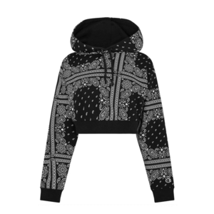 Hanorac crop cu imprimeu Paisley imagine