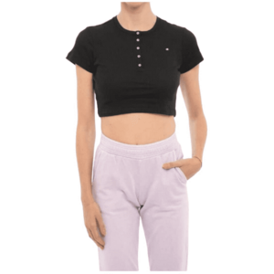 Tricou crop din bumbac imagine