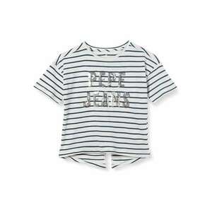 Tricou cu imprimeu in dungi si decorat cu paiete - imagine