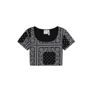 Tricou crop din bumbac cu imprimeu imagine