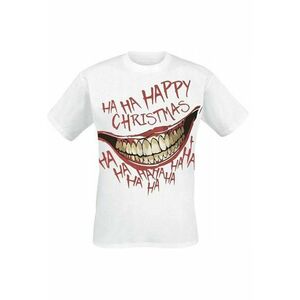 Tricou cu imprimeu grafic si decolteu la baza gatului - imagine