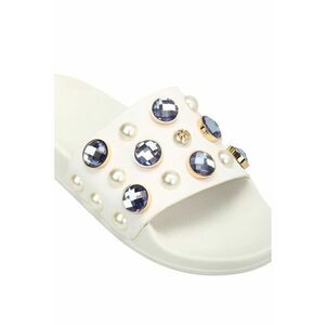 Papuci din piele decorati cu strasuri supradimensionate Vail - imagine