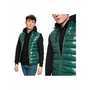 Vesta Fara Maneci - Vesta Puffer - Croiala Regulara - Verde - Fermoar - 100% Poliamida - Verde imagine