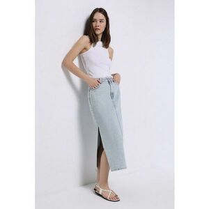 Fusta lunga de denim cu slituri laterale imagine