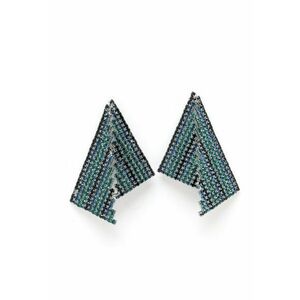 Cercei triunghiulari asimetrici cu cristale imagine