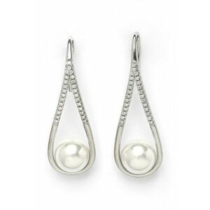 Cercei rotunzi cu perle sintetice imagine