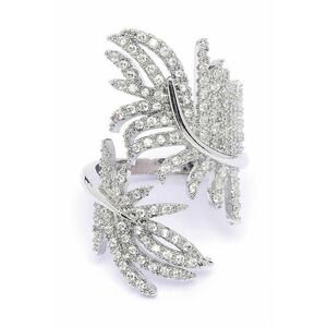 Inel in forma de pana cu cristale imagine