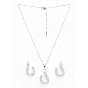 Set de colier si cercei cu elemente in forma de potcoava imagine