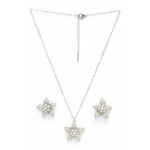 Set de cercei si colier cu elemente florale imagine