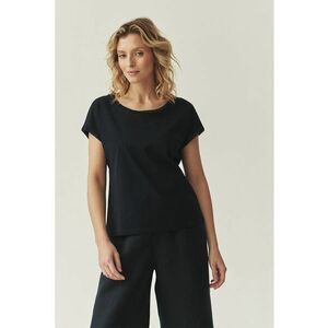 Tricou de bumbac cu decolteu rotund imagine