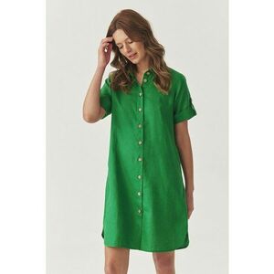 Rochie scurta din in cu nasturi imagine