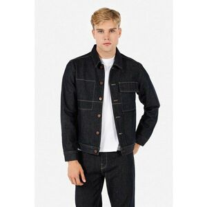 Jacheta din denim cu guler clasic si nasturi imagine