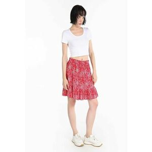 Fusta mini cu model floral si insertie elastica imagine
