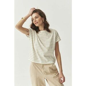 Tricou cu decolteu in V si model in dungi imagine