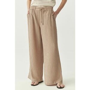 Pantaloni din amestec de lyocell cu snur imagine